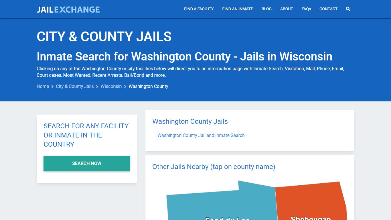 Inmate Search for Washington County | Jails in Wisconsin - Jail Exchange